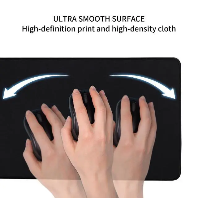 Alt view image 6 of 7 - Desk Mat, Non-Slip Desk Pad Mat Protector, Large Desk Pad for Keyboard and Mouse, Black Desk Mousepad with Stitched Edges, Keyboard Pad for Game, Office(31.5×11.8 Inches)