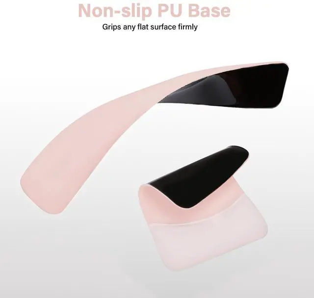 Alt view image 5 of 7 - Wrist Rest Support for Mouse Pad&Keyboard Set, Rectangular Ergonomic Mousepad Non-Slip Base Home/Office Pain Relief&Easy Typing Pad with Neoprene Cloth&Raised Silicone Lining, Baby Pink