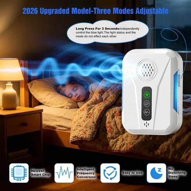 Alt view image 2 of 7 - 2026 Upgraded Ultrasonic Pest Control Repeller, Mouse Repellent Indoor for Mice Bug Roach Ant Mosquito Insect Deterrent, Rodent Repellent Plug in for Home Office Warehouse, 3 Mode Switching, 6 Packs