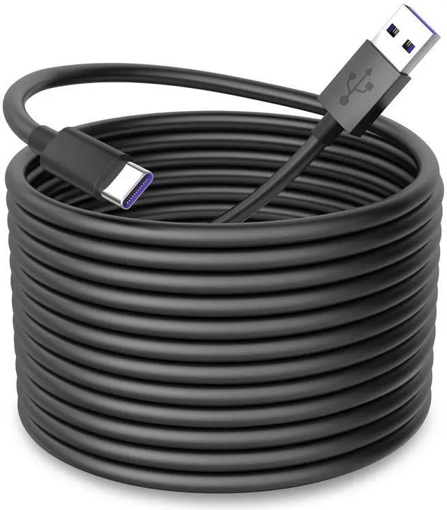Main image of USB A to USB C Power Cable for CCTV Camera, 33FT Type C Long Power Extension Cord for Tapo/TP-Link for Xiaomi/Mi for eufy Security Camera Outdoor Indoor Cord with 10 Wire Clips Nails Black