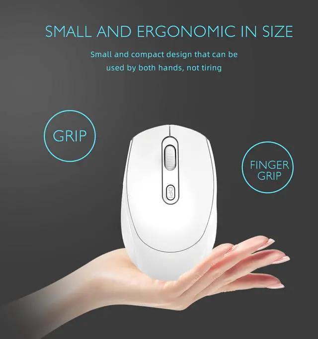 Alt view image 2 of 7 - Wireless Mouse, 2.4G, Silent, USB Nano Receiver, for Laptop, Chromebook, PC, Mac, Windows and School Work (White)