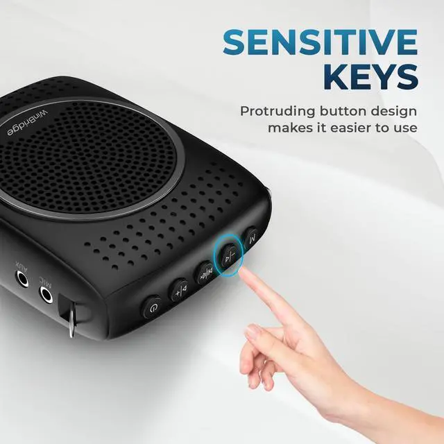 Alt view image 5 of 7 - Ultra Portable Voice Amplifier Microphone and Speaker Set - Mini Speaker with 2 Microphones, Rechargeable Amp with Lavalier/Headset Mic for Teachers, Classroom, Tour Guides -S309