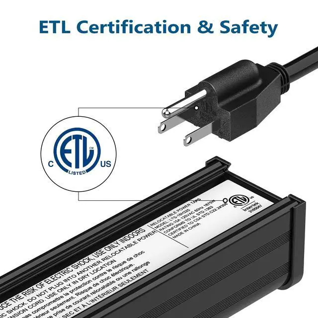 Alt view image 3 of 7 - 16 Outlet Power Strips, Extra Long Power Strip with 10ft Cord, Metal Heavy Duty Power Strip Wall Mount, Garage Workshop Commercial Industrial Power Strips with Circuit Breaker Switch (Black)