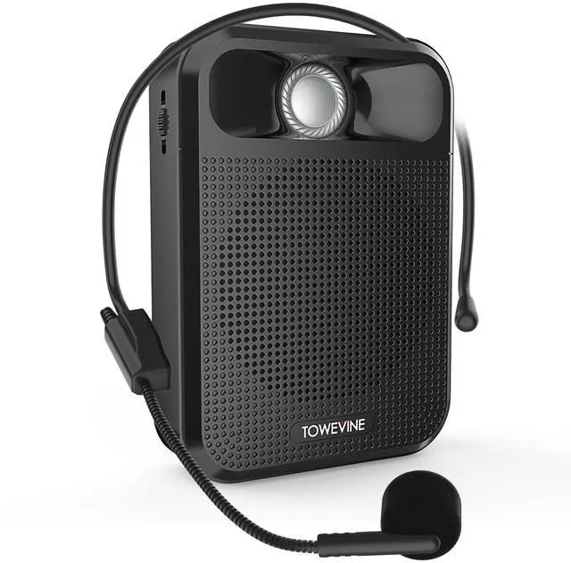 Main image of Portable Voice Amplifier, Towevine Rechargeable Microphone for Teachers, Speaker with Headset and Waistband for Classroom, Singing, Coach, Training, Presentation, Tour Guide