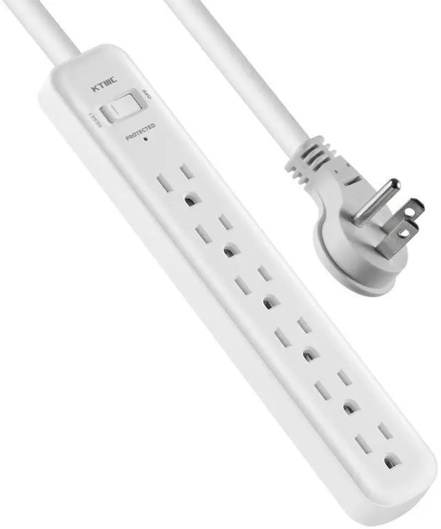 Main image of Surge Protector Power, 6ft Extension Cord, Power Strip,for Kitchen and Office Etl Listed, White