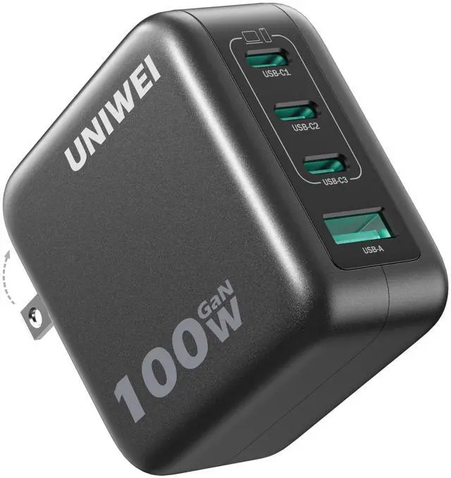 Main image of 100W USB C Charger Block, 4-Port GaN and Ultra-Compact Wall Adapter, for MacBook, iPhone 17/16 Series, Samsung Galaxy, Pixel, and More