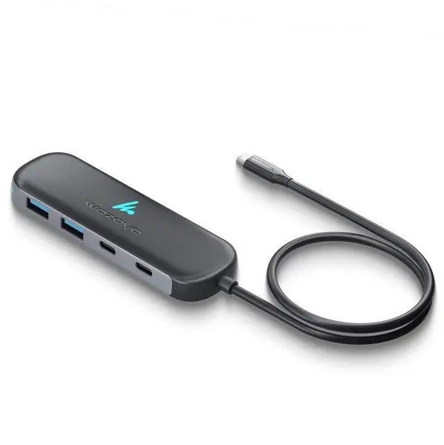 Main image of Type C To 2 Port Type C & 2 Port USB 3.2 Hub, Data Transfer Upto 5Gbps, Plug & Play, Multiport Type C Hub With 30cm Cable, Compatible With MacBook,Tablet, Smartphones And Type C Enabled Devices
