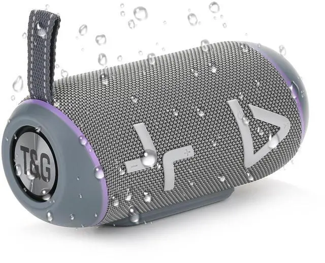 Main image of IPX6 Waterproof, Portable Bluetooth Speaker with Stereo Sound, Wireless Speakers with RGB lights, TWS Pairing, BT5.3/TF-Card, for Home, Party, Travel, Outdoor, Beach, Computer Peripherals (Gray)