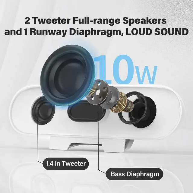 Alt view image 2 of 7 - Computer Speakers for Desktop Monitor,Single Speakers for Desktop PC,Laptop Speaker with Loud Sound,Volume Control Easily Clamps to Monitors(USB-C to USB Adapter Included) (White)