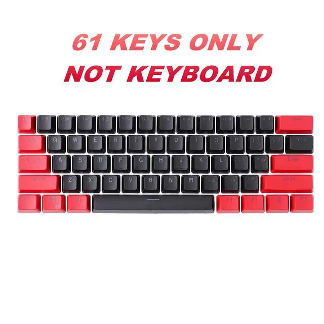 Alt view image 2 of 7 - GTSP Red and Black Keycaps 60% Percent PBT Key Cap Set with 6.25U Space Key for Cherry MX Gateron Kailh Switches Gaming Keyboard (Only keycaps)