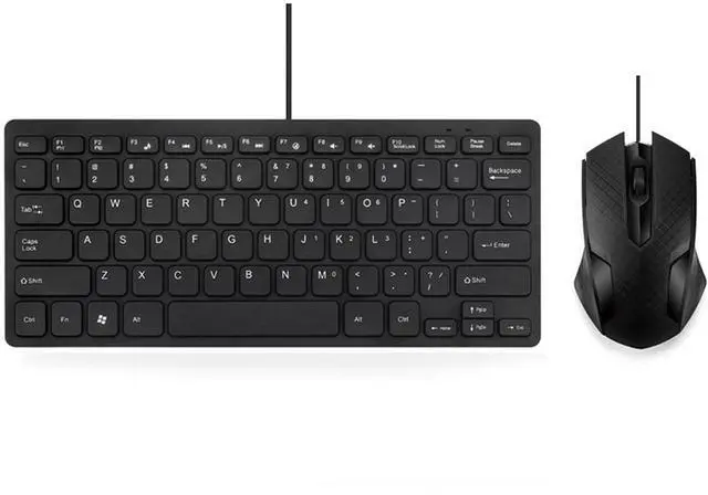 Main image of Wired Mini Keyboard and Mouse Combo - with Keyboard Cover USB 60% Keyboard for Windows, PC, Laptop