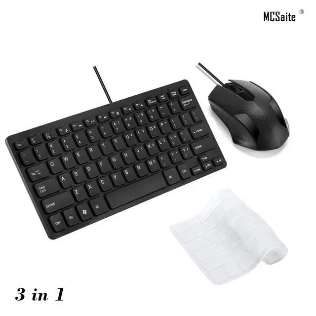 Alt view image 7 of 7 - Wired Mini Keyboard and Mouse Combo - with Keyboard Cover USB 60% Keyboard for Windows, PC, Laptop