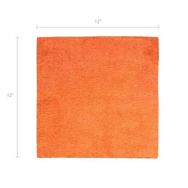 Alt view image 6 of 6 - 200GSM Microfiber Cleaning and Drying Cloths with Dispenser Box, Reusable, Streak-Free, Scratch-Free, Ultra Absorbent, Edgeless for All Surface Types, 12x12in, 50-Pack, Orange
