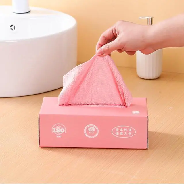 Alt view image 2 of 6 - Microfiber Cleaning Cloths, Reusable Cleaning Towels in Box, Microfiber Lint Free Multi-Purpose Towel, Pink, 7.9''x7.9'' (20 Pieces)