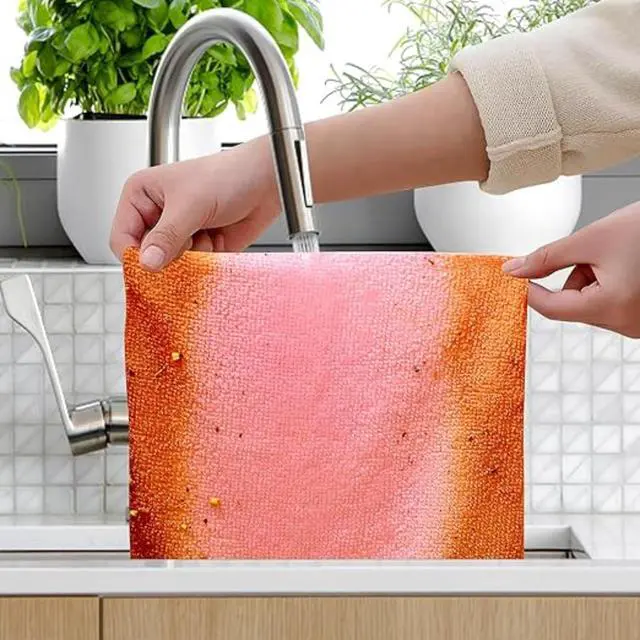 Alt view image 4 of 6 - Microfiber Cleaning Cloths, Reusable Cleaning Towels in Box, Microfiber Lint Free Multi-Purpose Towel, Pink, 7.9''x7.9'' (20 Pieces)