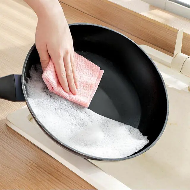 Alt view image 6 of 6 - Microfiber Cleaning Cloths, Reusable Cleaning Towels in Box, Microfiber Lint Free Multi-Purpose Towel, Pink, 7.9''x7.9'' (20 Pieces)