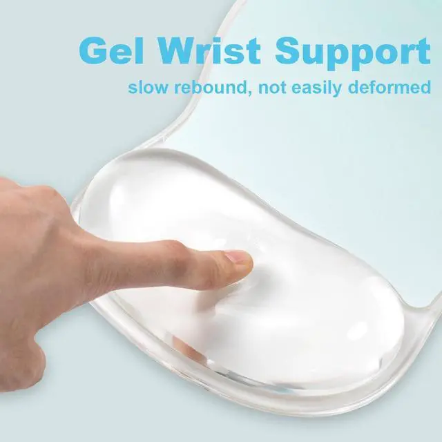 Alt view image 4 of 7 - Gel Mouse Pad with Wrist Rest, Ergonomic Clear Mousepad Support, Cooling Pain Relief Mousepad with Non-Slip PU Base for Computer/Office/Home (Gradient Green)