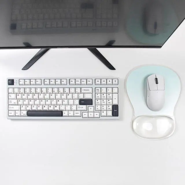 Alt view image 6 of 7 - Gel Mouse Pad with Wrist Rest, Ergonomic Clear Mousepad Support, Cooling Pain Relief Mousepad with Non-Slip PU Base for Computer/Office/Home (Gradient Green)