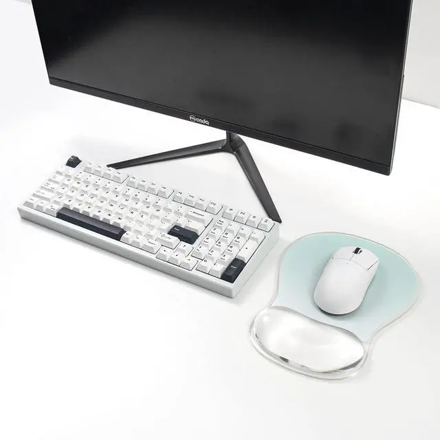 Alt view image 7 of 7 - Gel Mouse Pad with Wrist Rest, Ergonomic Clear Mousepad Support, Cooling Pain Relief Mousepad with Non-Slip PU Base for Computer/Office/Home (Gradient Green)