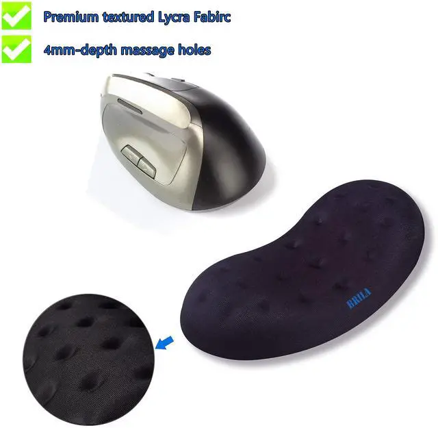 Alt view image 5 of 7 - Upgraded Ergonomic Memory Foam Mouse Wrist Rest Support Pad Cushion for Computer, Laptop, Office Work, PC Gaming - Massage Holes Design Wrist Pain Relief