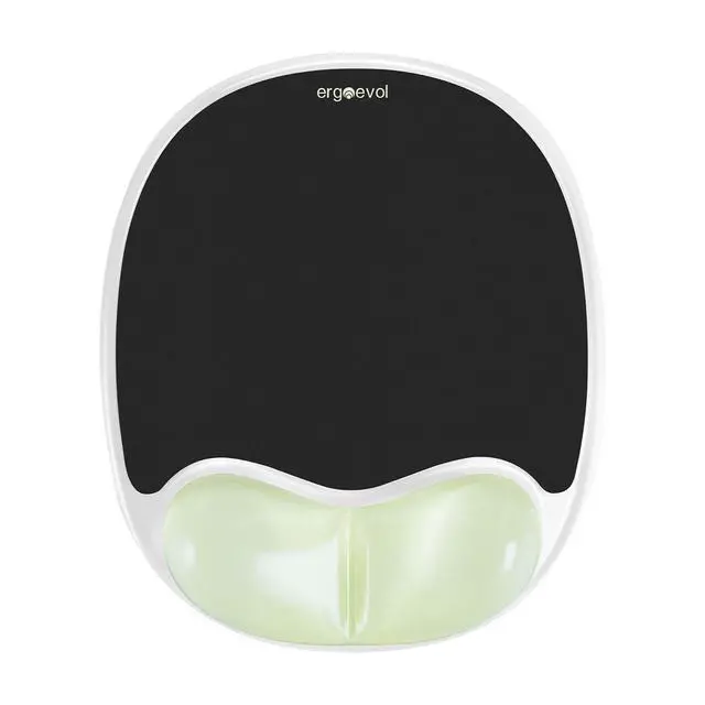 Alt view image 2 of 7 - Glow in the Dark Ergonomic Mouse Pad for Vertical Mouse, Silicone Wrist Rest Pad with Wrist Support for Computer and Office Desk(Black)