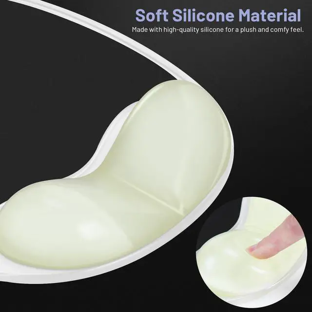 Alt view image 4 of 7 - Glow in the Dark Ergonomic Mouse Pad for Vertical Mouse, Silicone Wrist Rest Pad with Wrist Support for Computer and Office Desk(Black)