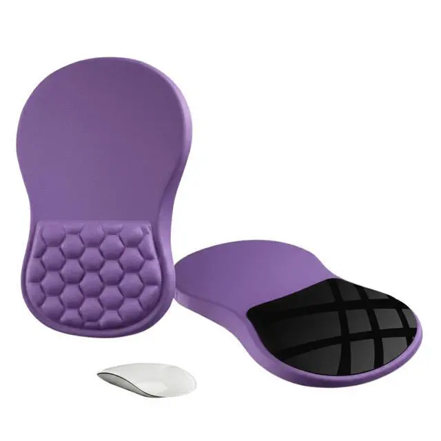Alt view image 3 of 4 - Ergonomic Mouse Pad with Wrist Support, Memory Foam Wrist Rest for Carpal Tunnel & Wrist Pain Relief, Non-Slip Rubber Base, Comfortable Gaming Mousepad for Computer, Laptop, Office & Home