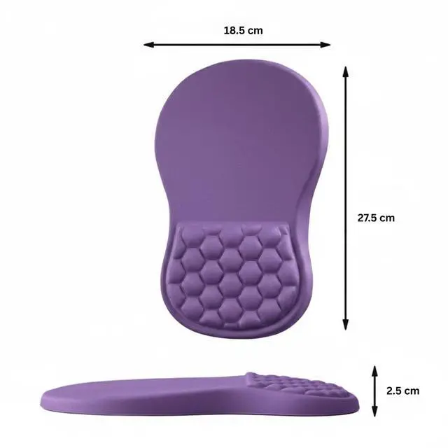 Alt view image 4 of 4 - Ergonomic Mouse Pad with Wrist Support, Memory Foam Wrist Rest for Carpal Tunnel & Wrist Pain Relief, Non-Slip Rubber Base, Comfortable Gaming Mousepad for Computer, Laptop, Office & Home