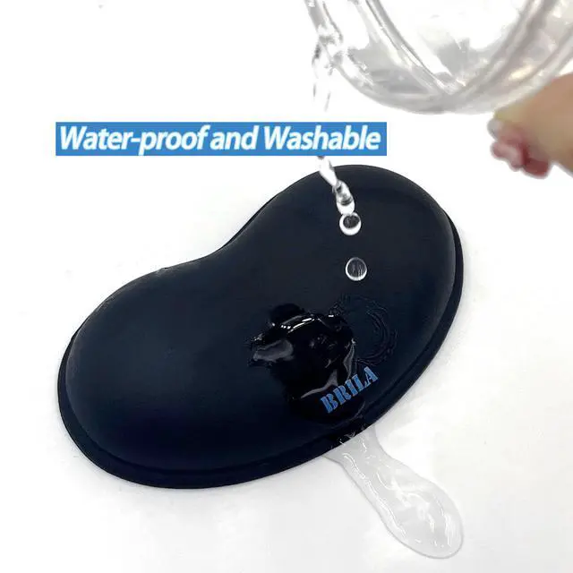 Alt view image 6 of 6 - Ergonomic Silicone Mouse Wrist Rest, Cooling Silica Gel PU Leather Mouse Wrist Support Pad for Office Work and Laptop Computer Gaming
