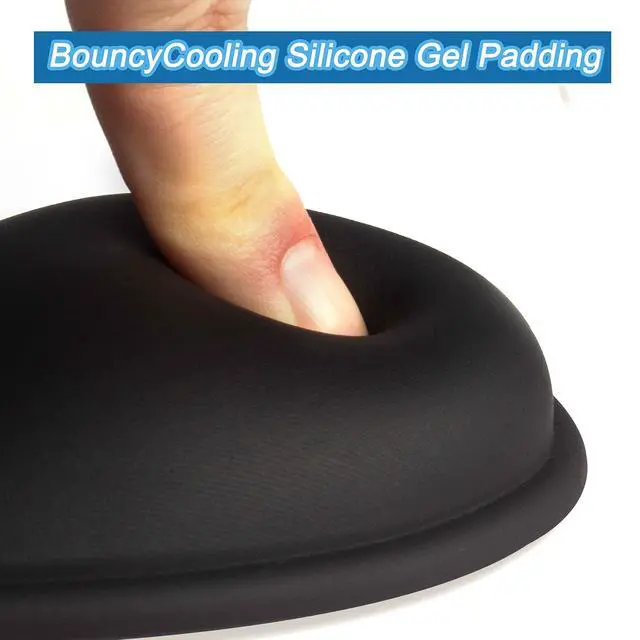 Alt view image 5 of 6 - Ergonomic Silicone Mouse Wrist Rest, Cooling Silica Gel PU Leather Mouse Wrist Support Pad for Office Work and Laptop Computer Gaming