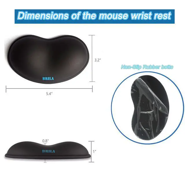 Alt view image 4 of 6 - Ergonomic Silicone Mouse Wrist Rest, Cooling Silica Gel PU Leather Mouse Wrist Support Pad for Office Work and Laptop Computer Gaming