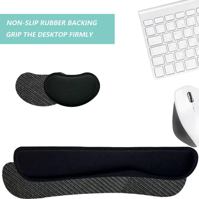 Alt view image 4 of 7 - Keyboard Wrist Rest Mouse Wrist Support Set, Memory Foam Wrist Rest Pad for Computer Laptop Keyboard Mouse, Ergonomic Wrist Cushion Support for Typing Pain Relief, Gaming Home Office, Black