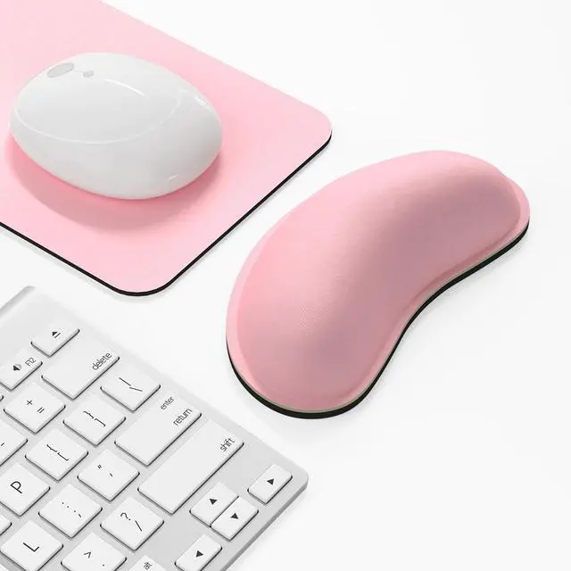 Alt view image 2 of 7 - Mouse Wrist Rest, Ergonomic Memory Foam Mouse Wrist for Computer Desk Mats Support, Hand Rest Pad Cushion for Gaming, Office, Laptop, Men, Women, Pain Relief & Easy Typing, Rose Pink