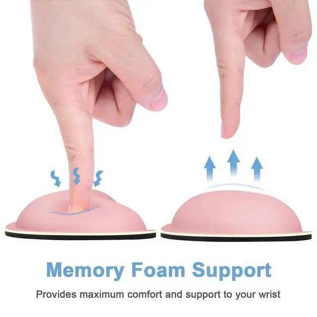 Alt view image 4 of 7 - Mouse Wrist Rest, Ergonomic Memory Foam Mouse Wrist for Computer Desk Mats Support, Hand Rest Pad Cushion for Gaming, Office, Laptop, Men, Women, Pain Relief & Easy Typing, Rose Pink