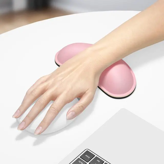 Alt view image 7 of 7 - Mouse Wrist Rest, Ergonomic Memory Foam Mouse Wrist for Computer Desk Mats Support, Hand Rest Pad Cushion for Gaming, Office, Laptop, Men, Women, Pain Relief & Easy Typing, Rose Pink