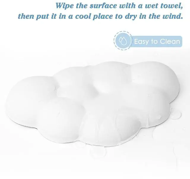 Alt view image 5 of 7 - Cloud Wrist Rest Cushion for Mouse Ergonomic Soft PU Leather Memory Foam Wrist Pain Relief Mouse Wrist Support Pad with Anti-Skid Base for Office School Home Laptop & Computer Mouse (White)