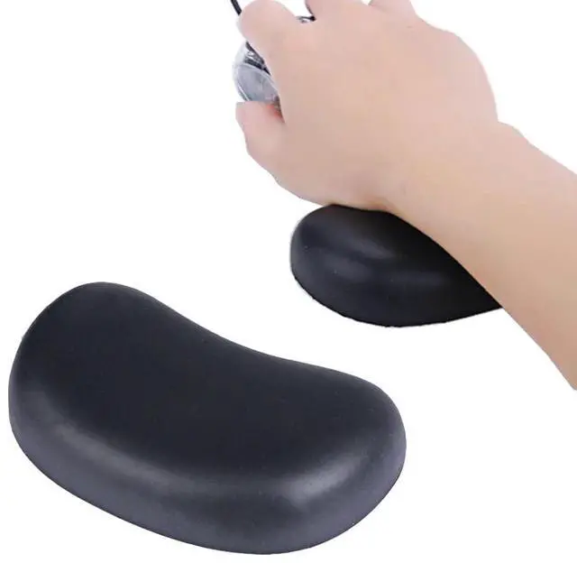 Main image of Ergonomic Memory Foam Wrist Pad Anti-Skid Mouse Pad Mousepad Support Wrist Rest Mat Office Healthy for PC Computer Laptop Desktop (Deep Black)