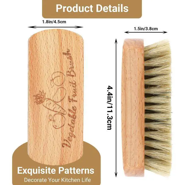Alt view image 2 of 7 - Vegetable Brush,Veggie Wash Brushes Potato Brush Cleaning Brush for Potato Carrot Cucumber and Fruits Vegetable Brush Scrubber for Food