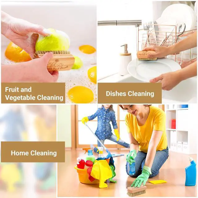 Alt view image 5 of 7 - Vegetable Brush,Veggie Wash Brushes Potato Brush Cleaning Brush for Potato Carrot Cucumber and Fruits Vegetable Brush Scrubber for Food
