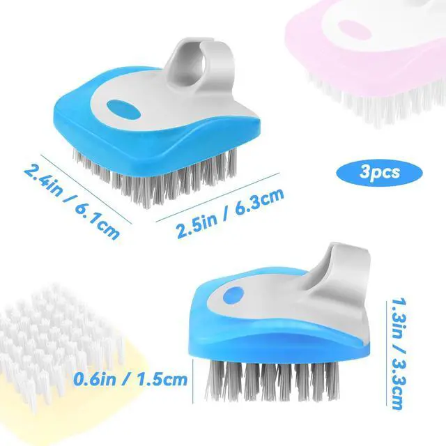 Alt view image 3 of 7 - 3 Piece Potato Scrubber Brush Vegetable Brush Comfortable Finger Grip Fruit Cleaning Tools for Washing Fruit Mushrooms Carrot or Tough-Skinned Vegetables(3 Color)