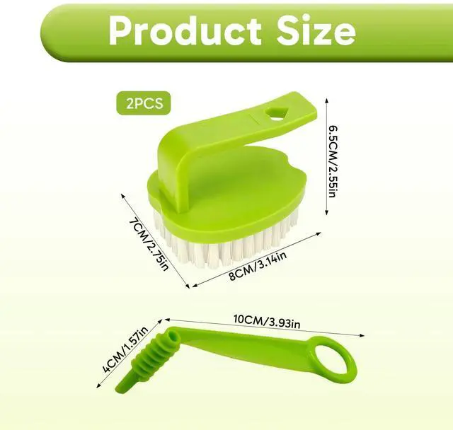 Alt view image 2 of 7 - 3 Pack Potato Brush Set, 2 Vegetable Scrubber Brush & 1 Spiral Cutter, Handheld Cleaning Brush for Veggie Fruit, Manual Slicer for Kitchen Cooking