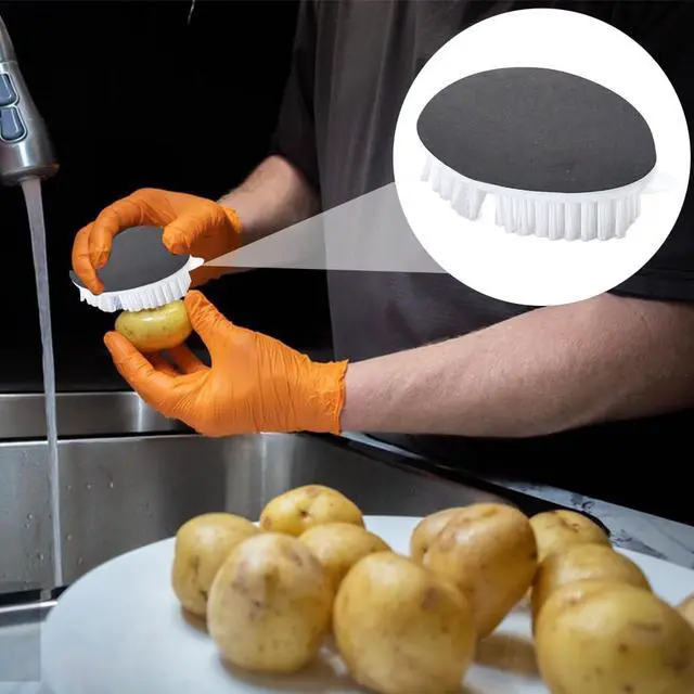Alt view image 3 of 7 - Vegetable Brush,Veggie Brush Potato Scrubber Brush Veggie Brush with Non-Slip Grip for Food, Corn and Carrots, with Dots Remover(gray+white)
