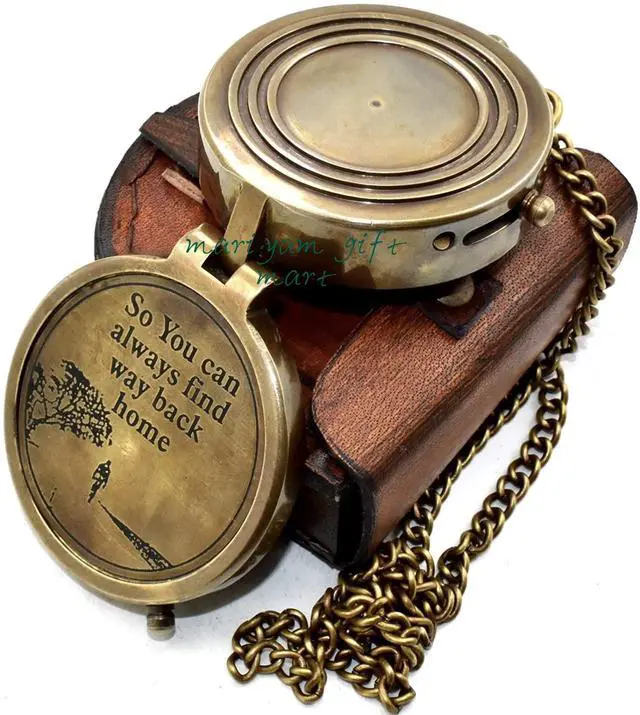 Alt view image 2 of 6 - So You Can Always Find Your Way Back Home, Camping Compass Engraved with Gift Compass for Birthday, Anniversary, Graduation Day, Valentines Day, Baptism Gifts, Inspirational Gift