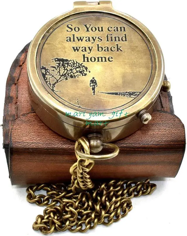 Alt view image 4 of 6 - So You Can Always Find Your Way Back Home, Camping Compass Engraved with Gift Compass for Birthday, Anniversary, Graduation Day, Valentines Day, Baptism Gifts, Inspirational Gift
