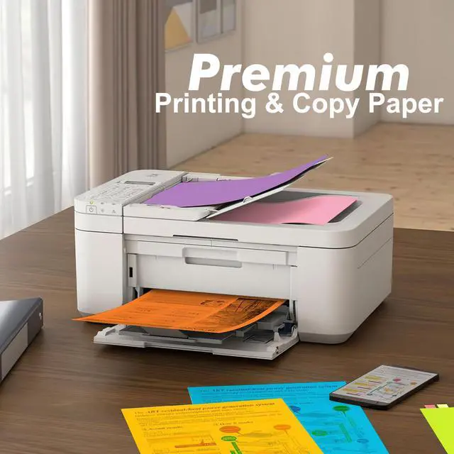 Alt view image 6 of 6 - Colored Copy&Print Paper 8.5X11 Inches,180 Sheets 9 Colors Rainbow A4 Printer Paper 20 lb/90GSM Colored Origami Paper for Cutting DIY Art Craft