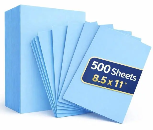 Main image of Blue Copy Paper 8.5 x 11, Colored Copy Paper, Letter Size, 20lb Density, (500 Sheets)