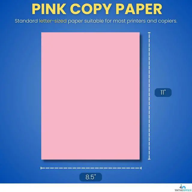 Alt view image 3 of 7 - Pink Copy Paper, Colored Printer Paper, 8.5" x 11", Letter Size, 20 lb Density, 500 Pack