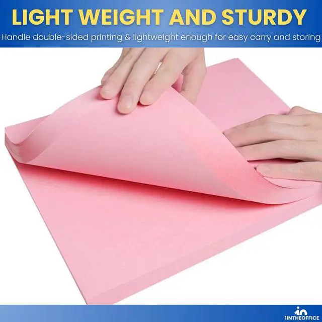 Alt view image 5 of 7 - Pink Copy Paper, Colored Printer Paper, 8.5" x 11", Letter Size, 20 lb Density, 500 Pack