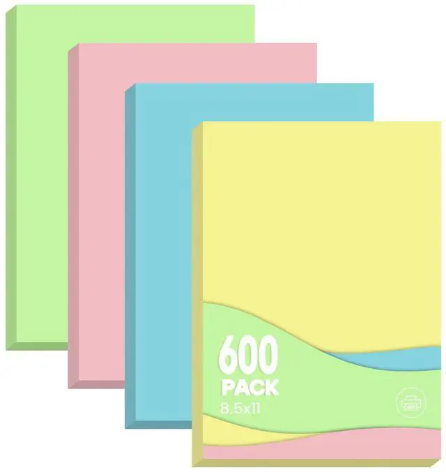 Main image of Colored Copy Paper 8.5x11 Inches, 600-Sheets Letter Size Pastel Colored Paper Assorted Colors Printer Paper for Printing, Arts & Crafts, School Projects and Office Use
