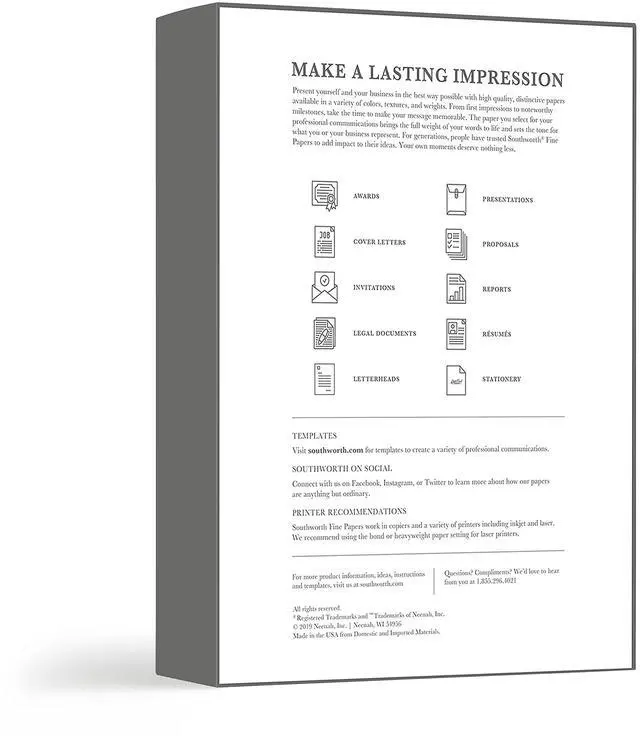 Alt view image 2 of 3 - 404C 25% Cotton Business Paper White 24 lbs. Wove 8-1/2 x 11 500/Box FSC